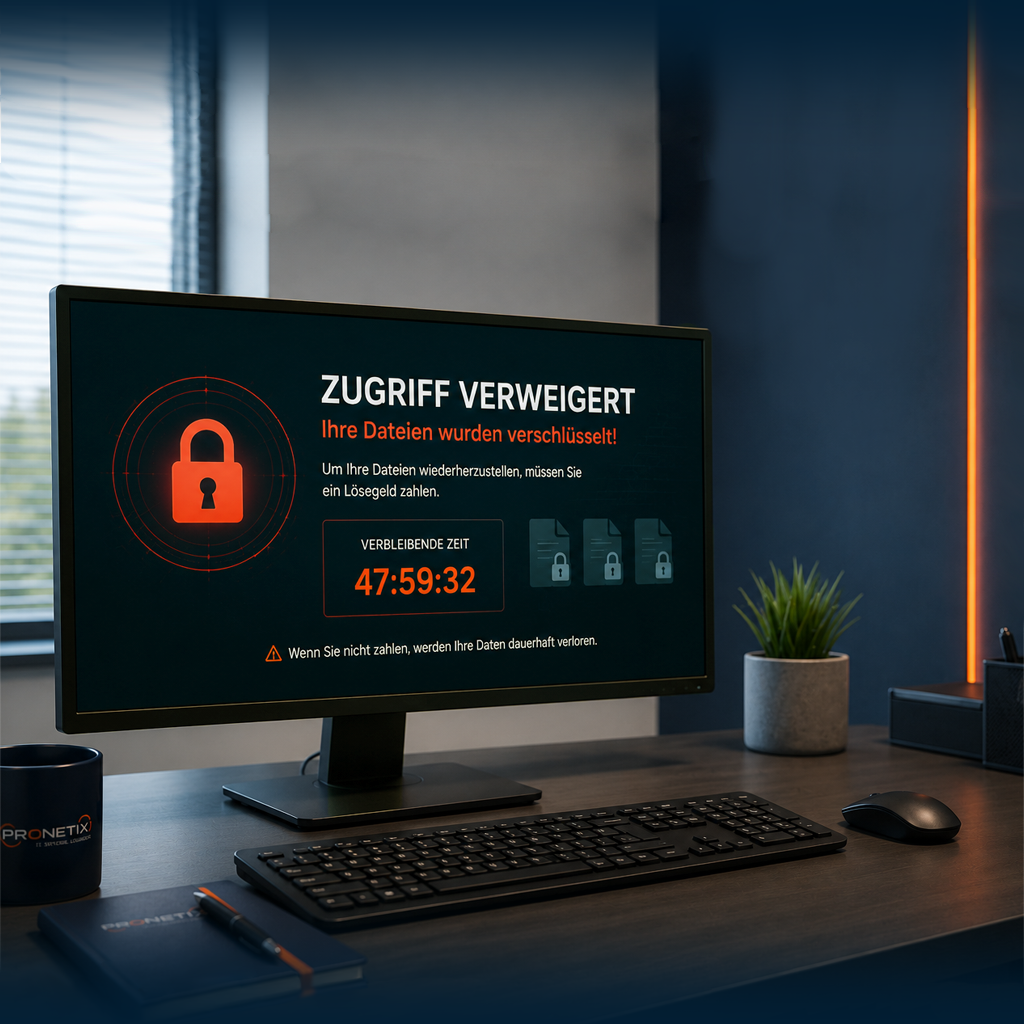 Ein Computerbildschirm zeigt eine Meldung ‚Zugriff verweigert‘, die auf eine blockierte oder nicht verfügbare Datei bzw. ein gesperrtes System hinweist.